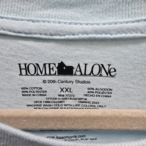 Home Alone Movie Graphic T Shirt Men's XXL Light Blue Christmas Comedy Film - Picture 2 of 4